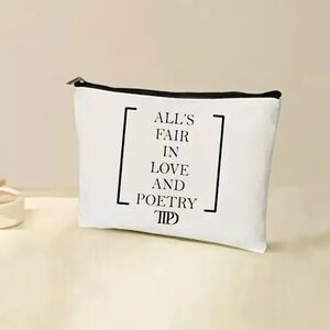 Cosmetic/ Travel Bag with Zipper & Print of Taylor Swift's Slogan for TTPD NEW